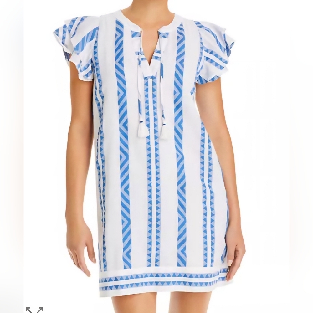 Vineyard Vines Blue and White Striped Jaquard Tunic -Small